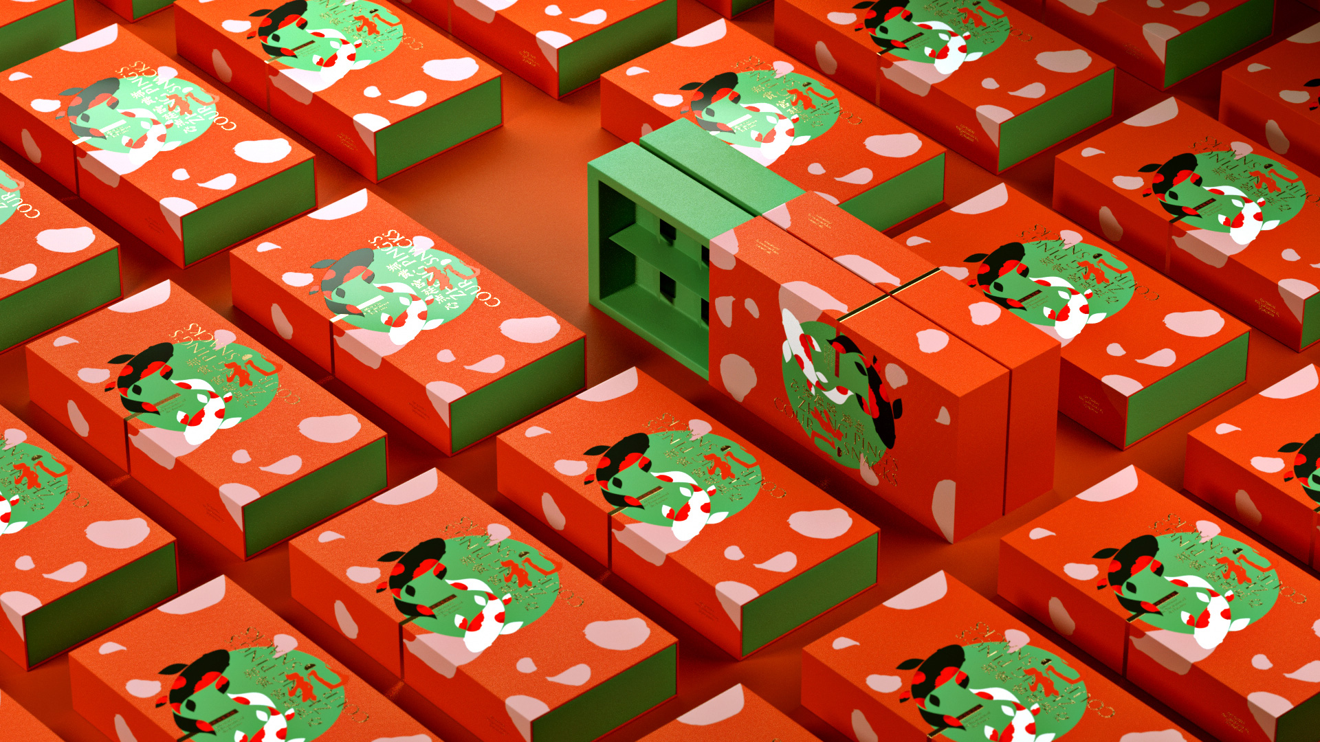 "朕赏"宫廷玫瑰饼插画包装