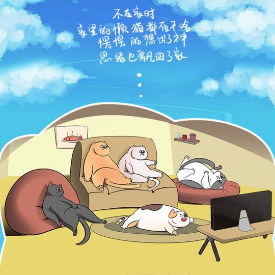 我不在家的猫_插画手机壳