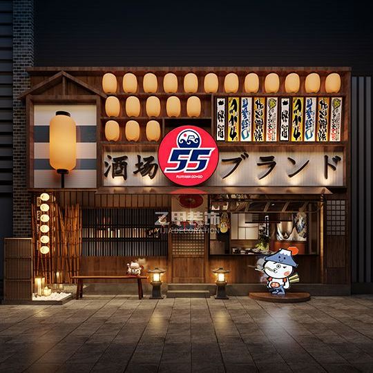 成都日料店设计/日式街头风拉面馆设计